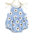 thumbnail image 1 of Newborn Infant Baby Girls Strap Sleeveless Romper Floral Sun Print Bodysuit Bubble One Piece Outfits Summer Clothes, 1 of 7