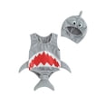thumbnail image 1 of Newborn Infant Baby Halloween Costume Boys Girls Shark Outfit Mouth Print Sleeveless Rompers Bodysuit with Hat Cute Clothes, 1 of 7