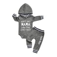 thumbnail image 1 of Newborn Infant Baby boy Clothes Long Sleeve Letter Romper Hooded Pants Outfits Set Gray 0-3 Months, 1 of 6