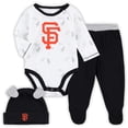 thumbnail image 1 of Newborn & Infant Black/White San Francisco Giants Dream Team Bodysuit Hat & Footed Pants Set, 1 of 4