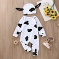 thumbnail image 1 of Newborn Infant Boys Girls Clothes Set Halloween Romper Costumes Cow Pattern Jumpsuit and Hat 2PCS Outfits, 1 of 6