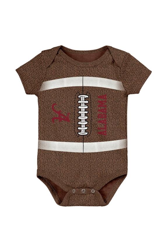 Newborn & Infant Brown Alabama Crimson Tide Catch Me Football Bodysuit