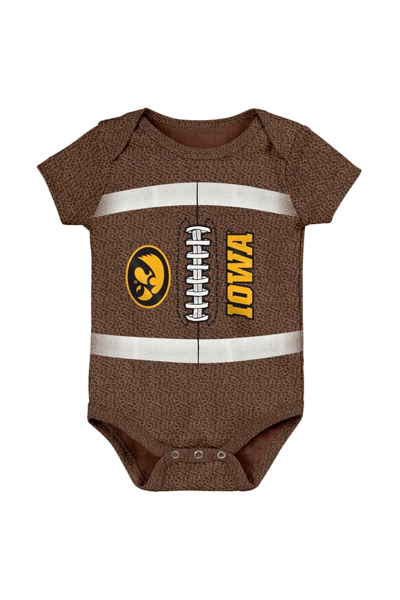 Newborn & Infant Brown Iowa Hawkeyes Catch Me Football Bodysuit