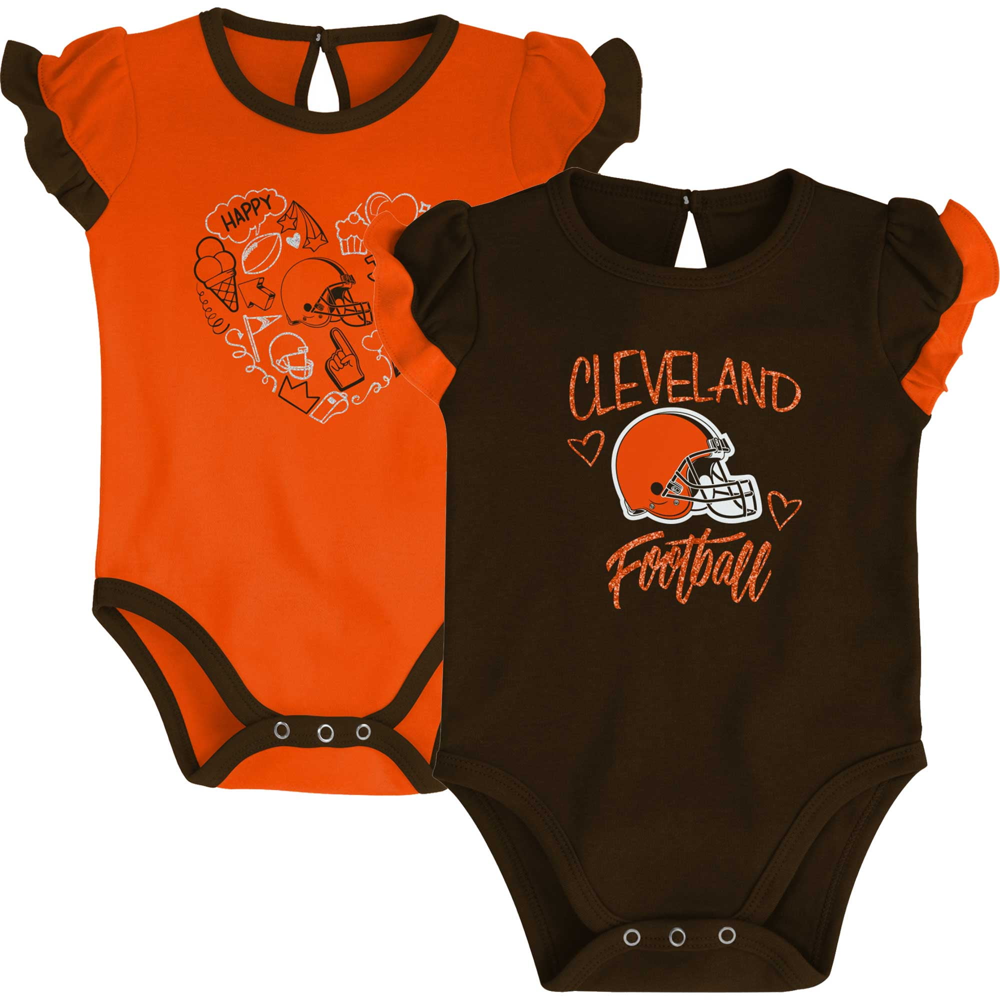 Newborn & Infant Brown/Orange Cleveland Browns Too Much Love TwoPiece