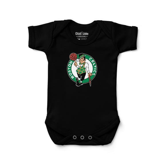 Newborn & Infant Chad & Jake Black Boston Celtics Primary Logo Bodysuit