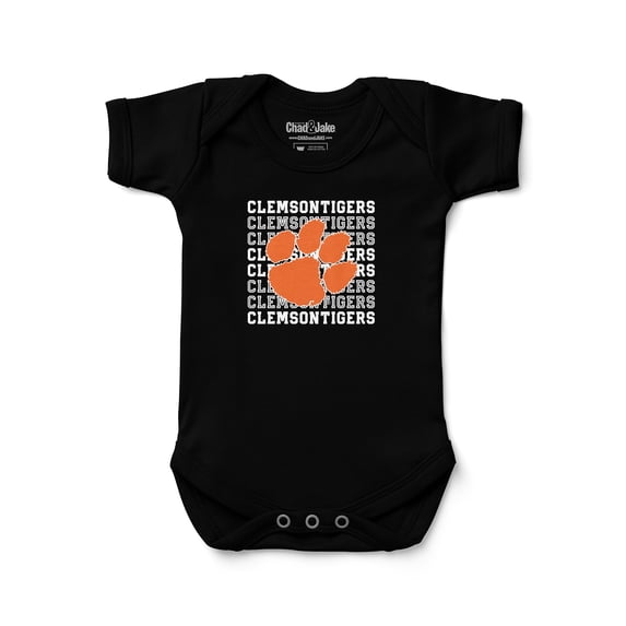 Newborn & Infant Chad & Jake Black Clemson Tigers Retro Bodysuit