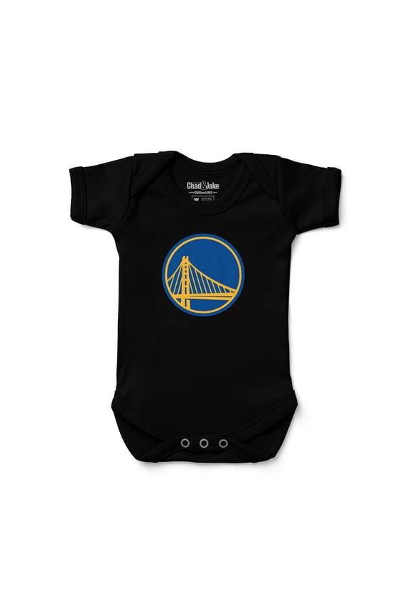 Newborn & Infant Chad & Jake Black Golden State Warriors Primary Logo Bodysuit