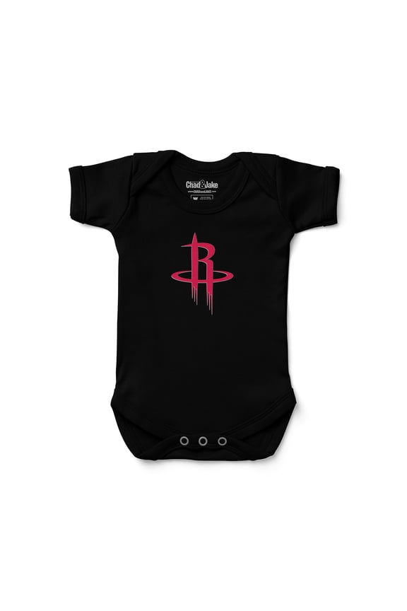 Newborn & Infant Chad & Jake Black Houston Rockets Primary Logo Bodysuit