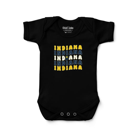 Newborn & Infant Chad & Jake Black Indiana Pacers Groovy Bodysuit