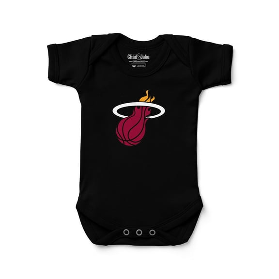 Newborn & Infant Chad & Jake Black Miami Heat Primary Logo Bodysuit