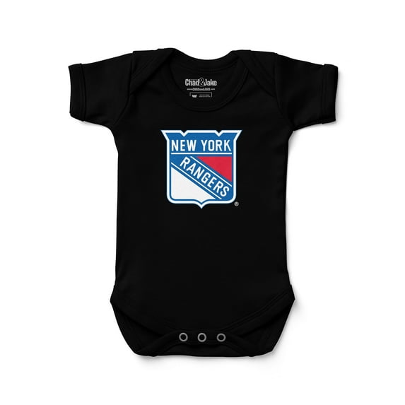 Newborn & Infant Chad & Jake Black New York Rangers Primary Logo Bodysuit