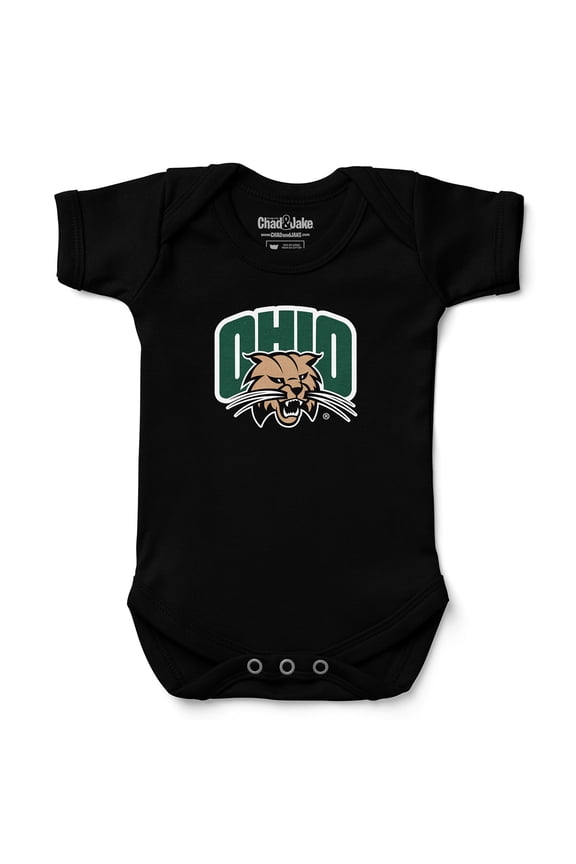 Newborn & Infant Chad & Jake Black Ohio Bobcats Logo Bodysuit