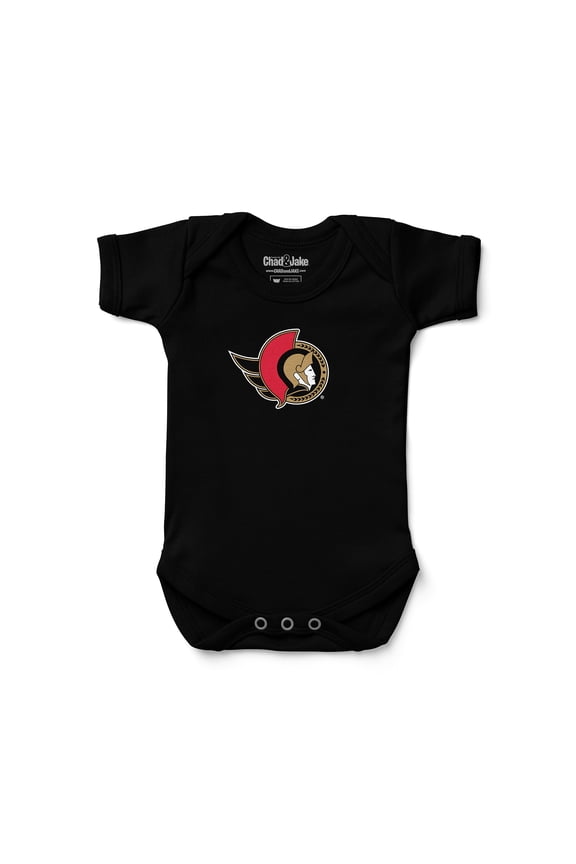 Newborn & Infant Chad & Jake Black Ottawa Senators Primary Logo Bodysuit