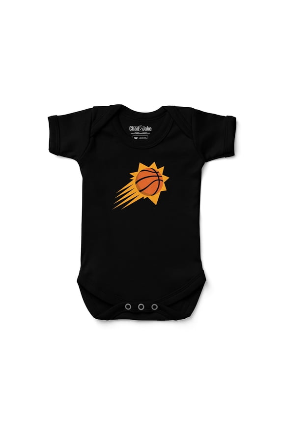Newborn & Infant Chad & Jake Black Phoenix Suns Primary Logo Bodysuit