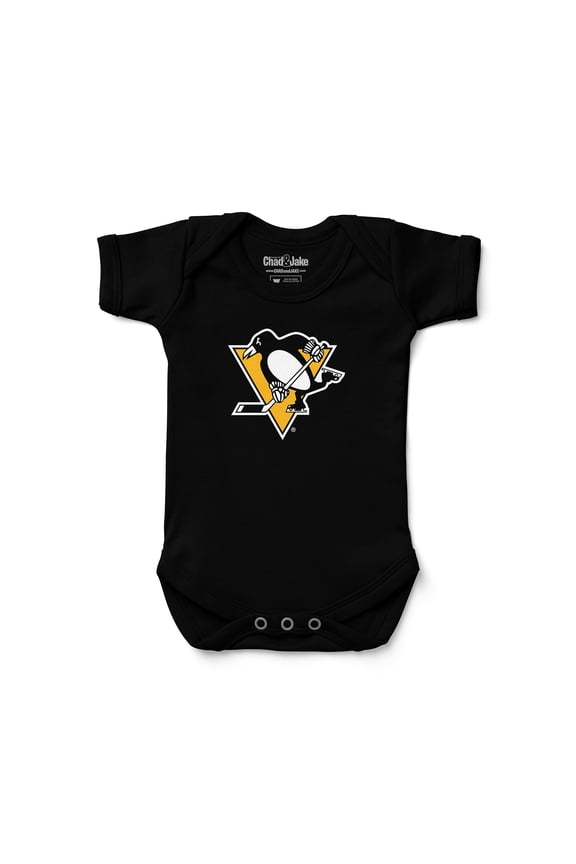 Newborn & Infant Chad & Jake Black Pittsburgh Penguins Primary Logo Bodysuit