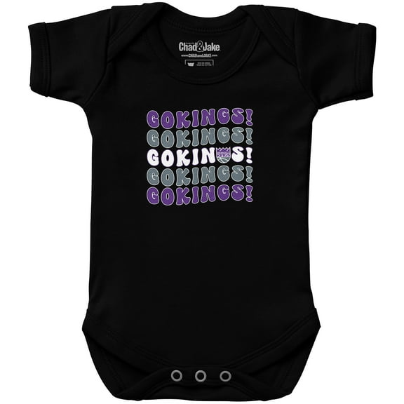 Newborn & Infant Chad & Jake Black Sacramento Kings Groovy Bodysuit