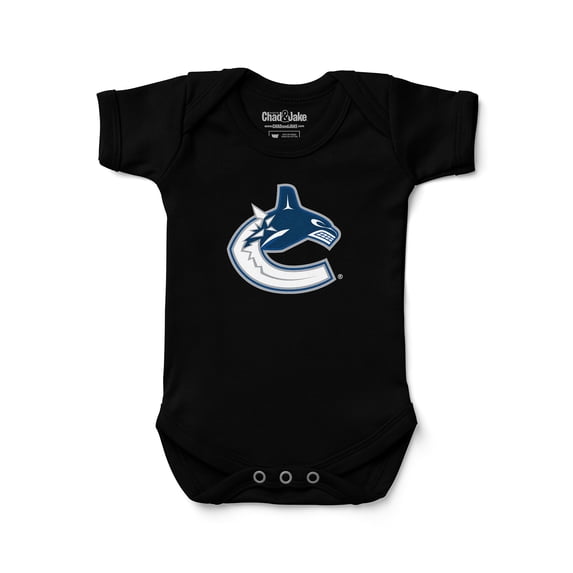 Newborn & Infant Chad & Jake Black Vancouver Canucks Primary Logo Bodysuit