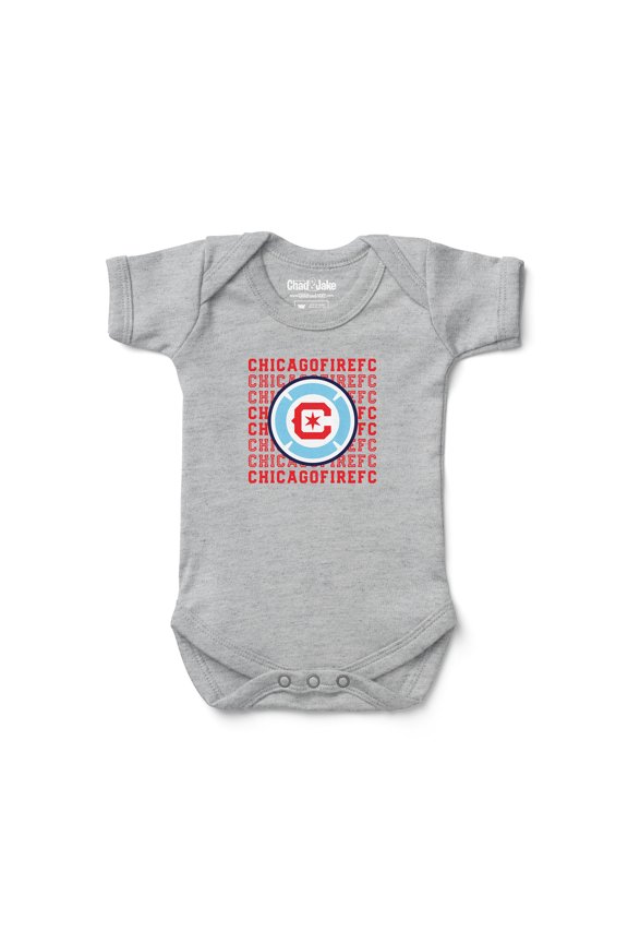 Newborn & Infant Chad & Jake Heather Gray Chicago Fire Retro Bodysuit