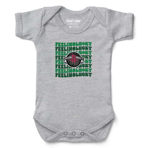 Newborn & Infant Chad & Jake Heather Gray Houston Rockets St. Patrick's Day Feeling Lucky Bodysuit