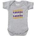 thumbnail image 1 of Newborn & Infant Chad & Jake  Heather Gray Los Angeles Lakers Groovy Bodysuit, 1 of 1