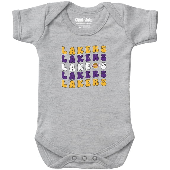 Newborn & Infant Chad & Jake Heather Gray Los Angeles Lakers Groovy Bodysuit