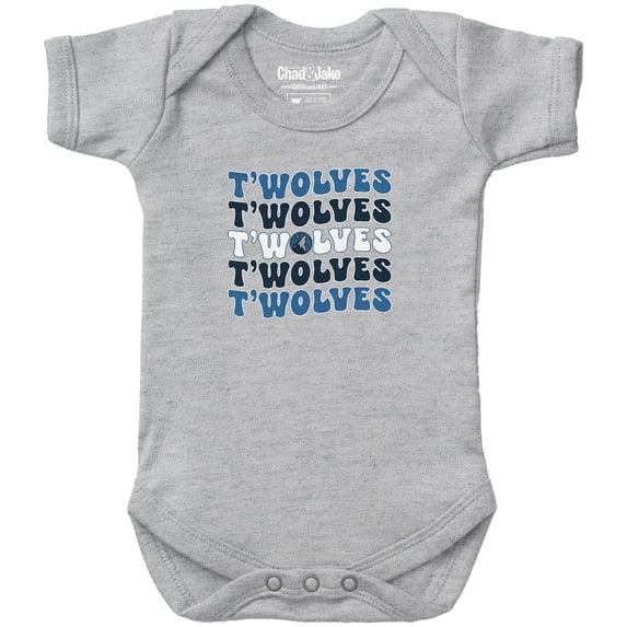 Newborn & Infant Chad & Jake Heather Gray Minnesota Timberwolves Groovy Bodysuit