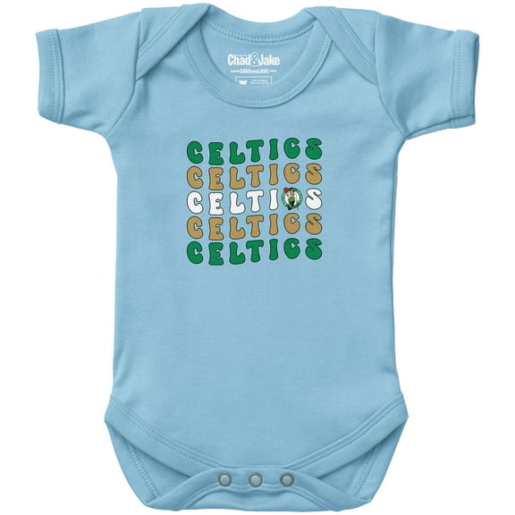Newborn & Infant Chad & Jake  Light Blue Boston Celtics Groovy Bodysuit