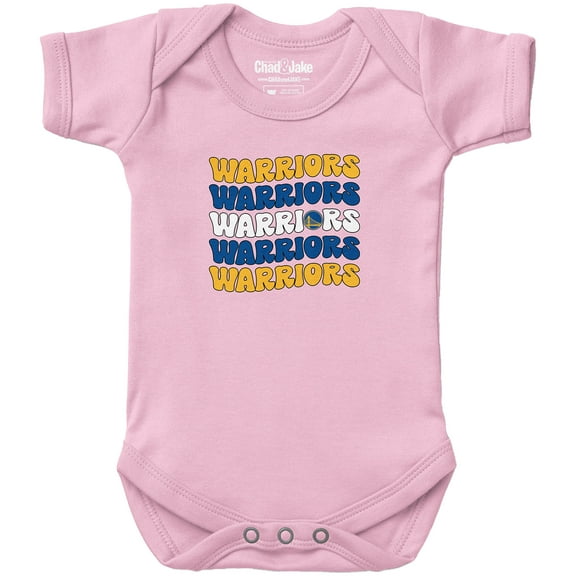 Newborn & Infant Chad & Jake  Light Pink Golden State Warriors Groovy Bodysuit