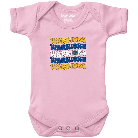 Newborn & Infant Chad & Jake Light Pink Golden State Warriors Groovy Bodysuit
