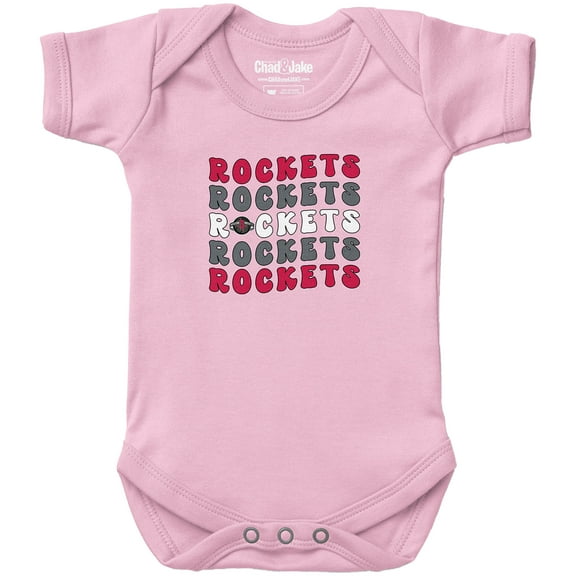 Newborn & Infant Chad & Jake Light Pink Houston Rockets Groovy Bodysuit