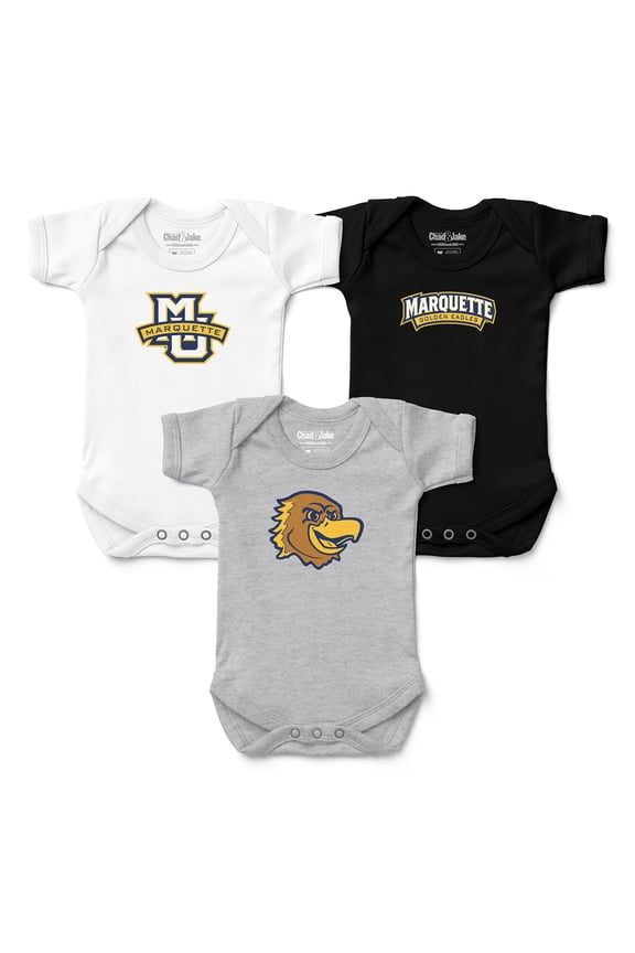 Newborn & Infant Chad & Jake Marquette Golden Eagles 3-Pack Bodysuit Set