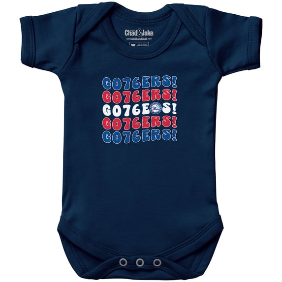 Newborn & Infant Chad & Jake Navy Philadelphia 76ers Groovy Bodysuit