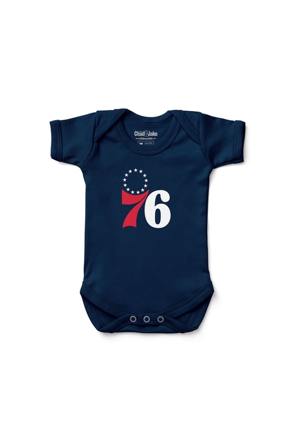 Newborn & Infant Chad & Jake Navy Philadelphia 76ers Primary Logo Bodysuit