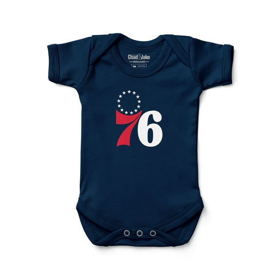 Newborn & Infant Chad & Jake Navy Philadelphia 76ers Primary Logo Bodysuit