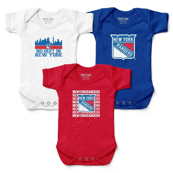 Newborn & Infant Chad & Jake New York Rangers Three-Piece No Quit Bodysuit Set