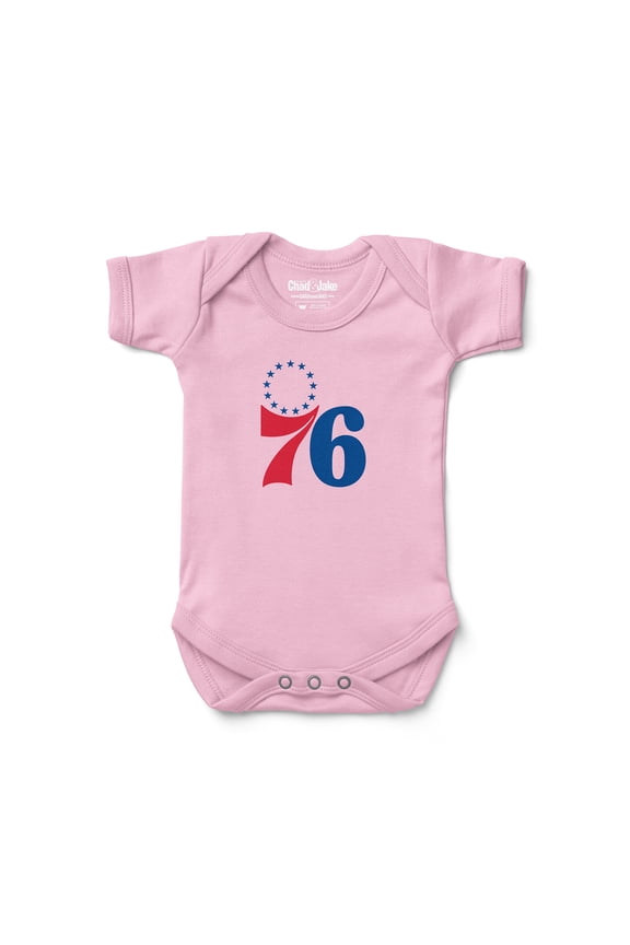 Newborn & Infant Chad & Jake Pink Philadelphia 76ers Primary Logo Bodysuit