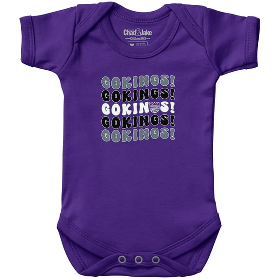 Newborn & Infant Chad & Jake  Purple Sacramento Kings Groovy Bodysuit