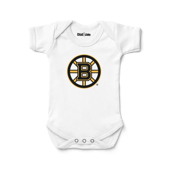 Newborn & Infant Chad & Jake White Boston Bruins Logo Bodysuit