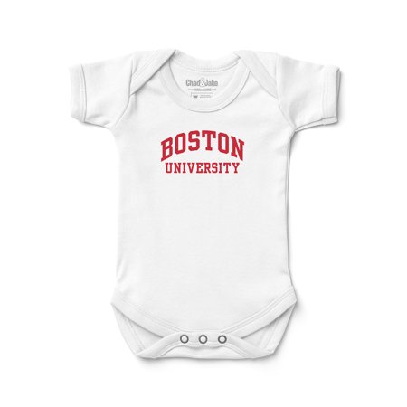 Newborn & Infant Chad & Jake White Boston University Wordmark Logo Bodysuit