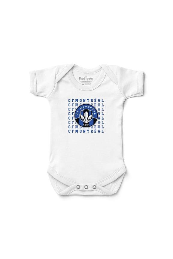 Newborn & Infant Chad & Jake White CF Montreal Retro Bodysuit