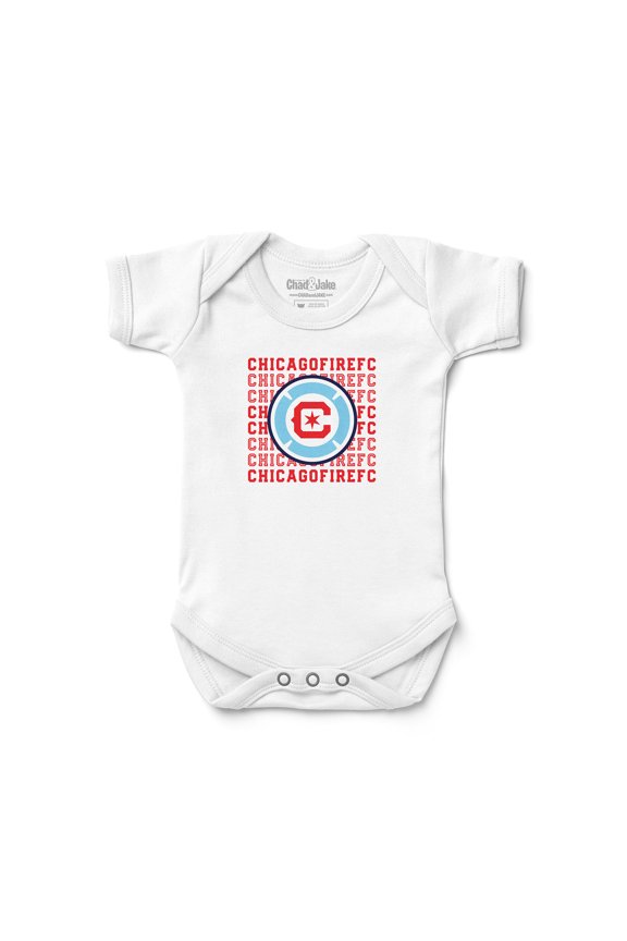 Newborn & Infant Chad & Jake White Chicago Fire Retro Bodysuit