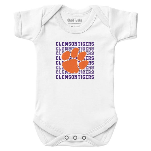 Newborn & Infant Chad & Jake White Clemson Tigers Retro Bodysuit