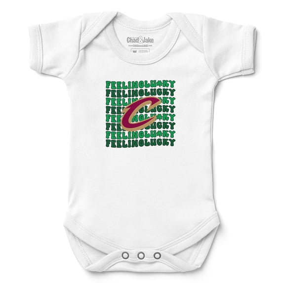 Newborn & Infant Chad & Jake White Cleveland Cavaliers St. Patrick's Day Feeling Lucky Bodysuit