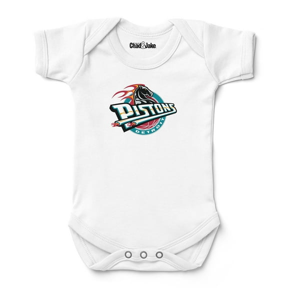 Newborn & Infant Chad & Jake White Detroit Pistons Hardwood Classic Bodysuit