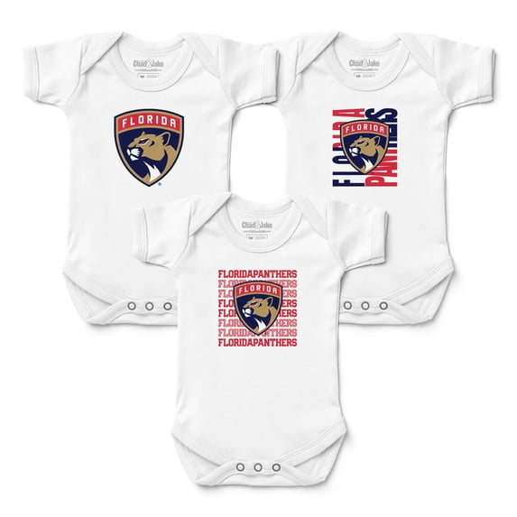 Newborn & Infant Chad & Jake White Florida Panthers Three-Pack Bodysuit Set