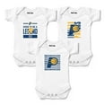 thumbnail image 1 of Newborn & Infant Chad & Jake White Indiana Pacers 3-Pack Bodysuit Set, 1 of 1