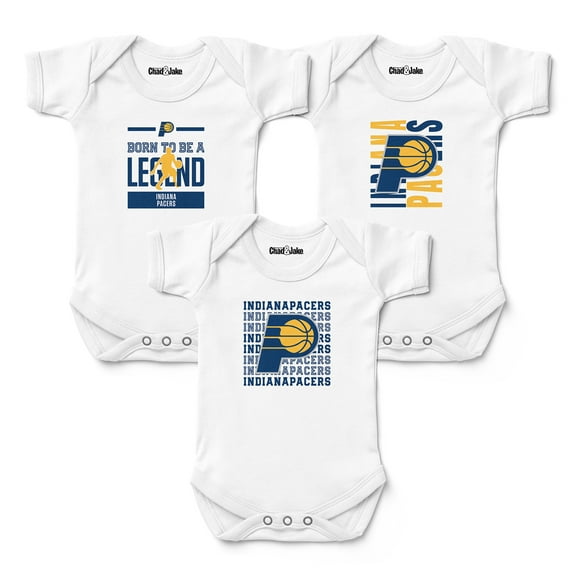 Newborn & Infant Chad & Jake White Indiana Pacers 3-Pack Bodysuit Set