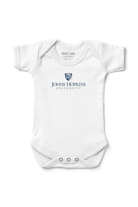 Newborn & Infant Chad & Jake White Johns Hopkins Blue Jays Logo Bodysuit