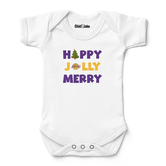 Newborn & Infant Chad & Jake White Los Angeles Lakers Jolly Christmas Bodysuit