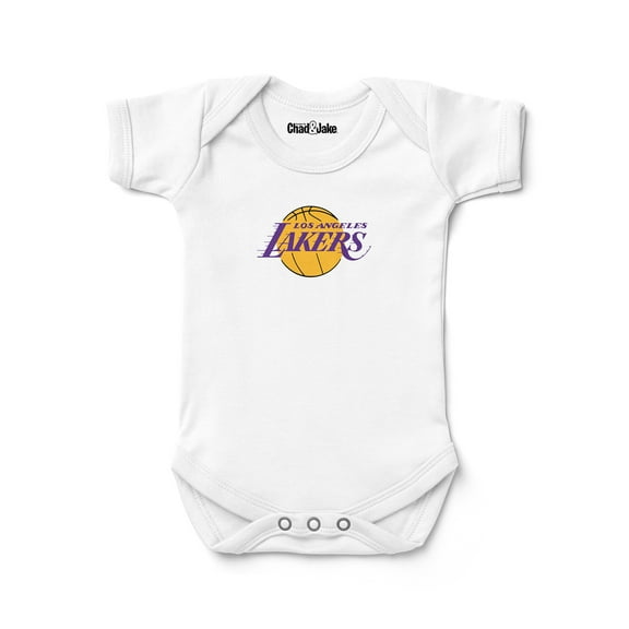 Newborn & Infant Chad & Jake  White Los Angeles Lakers Logo Bodysuit